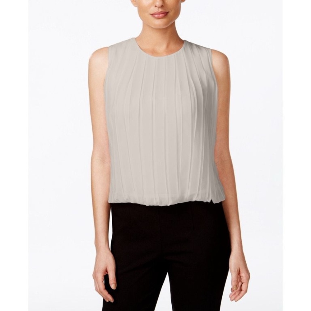 Calvin Klein Pleated Sleeveless Blouse